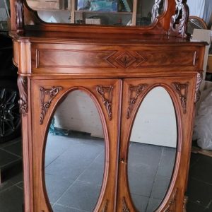 Aufsatzvertikow Mahaghoni Louis Philippe mit Spiegeln